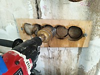 Алмазное сверление подрозетников с подачей воды в Уфе на фото